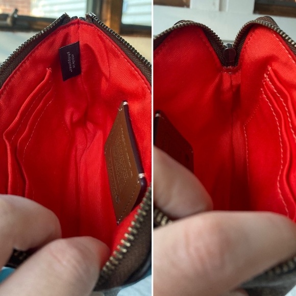 Coach X Keith Haring ✨HP✨ Heart Corner Zip Monogram Wristlet F12998 - Picture 10 of 13